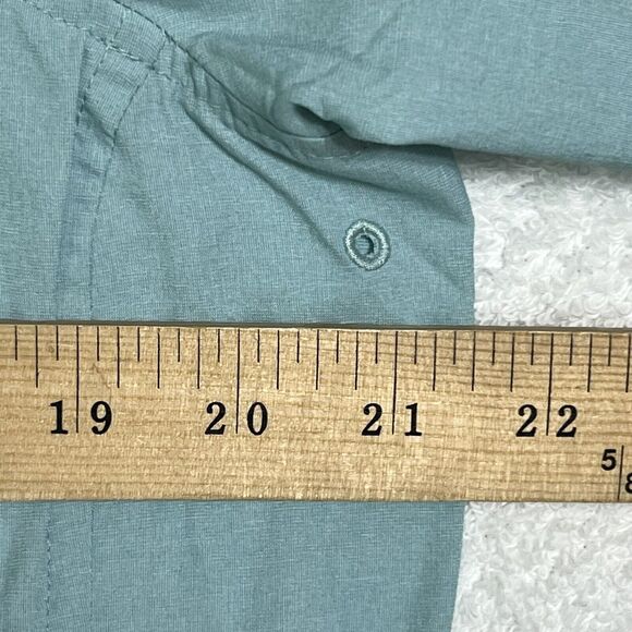 L.L. Bean No Fly Zone Shirt Women's M Blue Repellant Performance Outdoor UPF 50+ - Picture 6 of 17